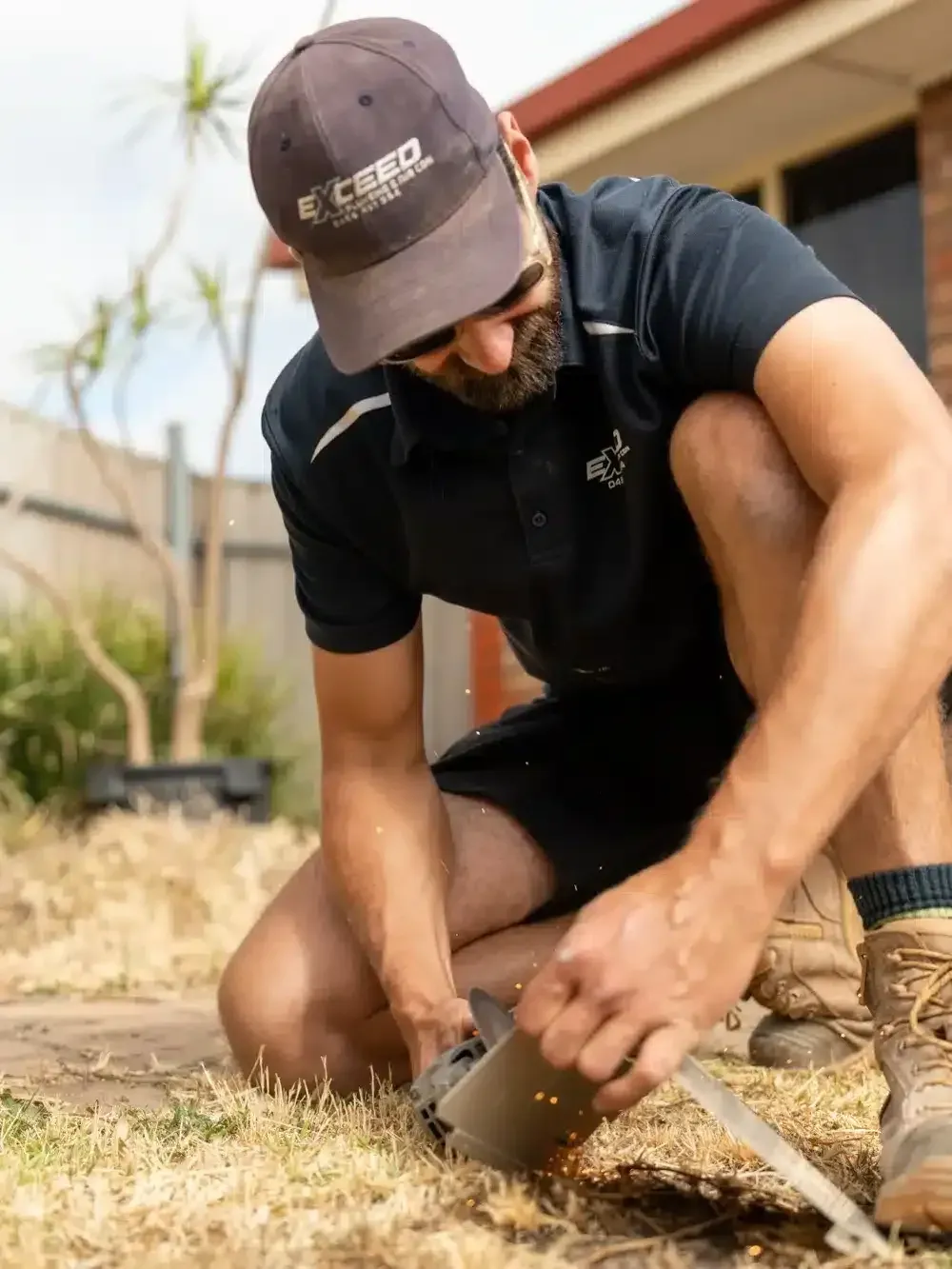 A Blair Athol plumber at work on a job